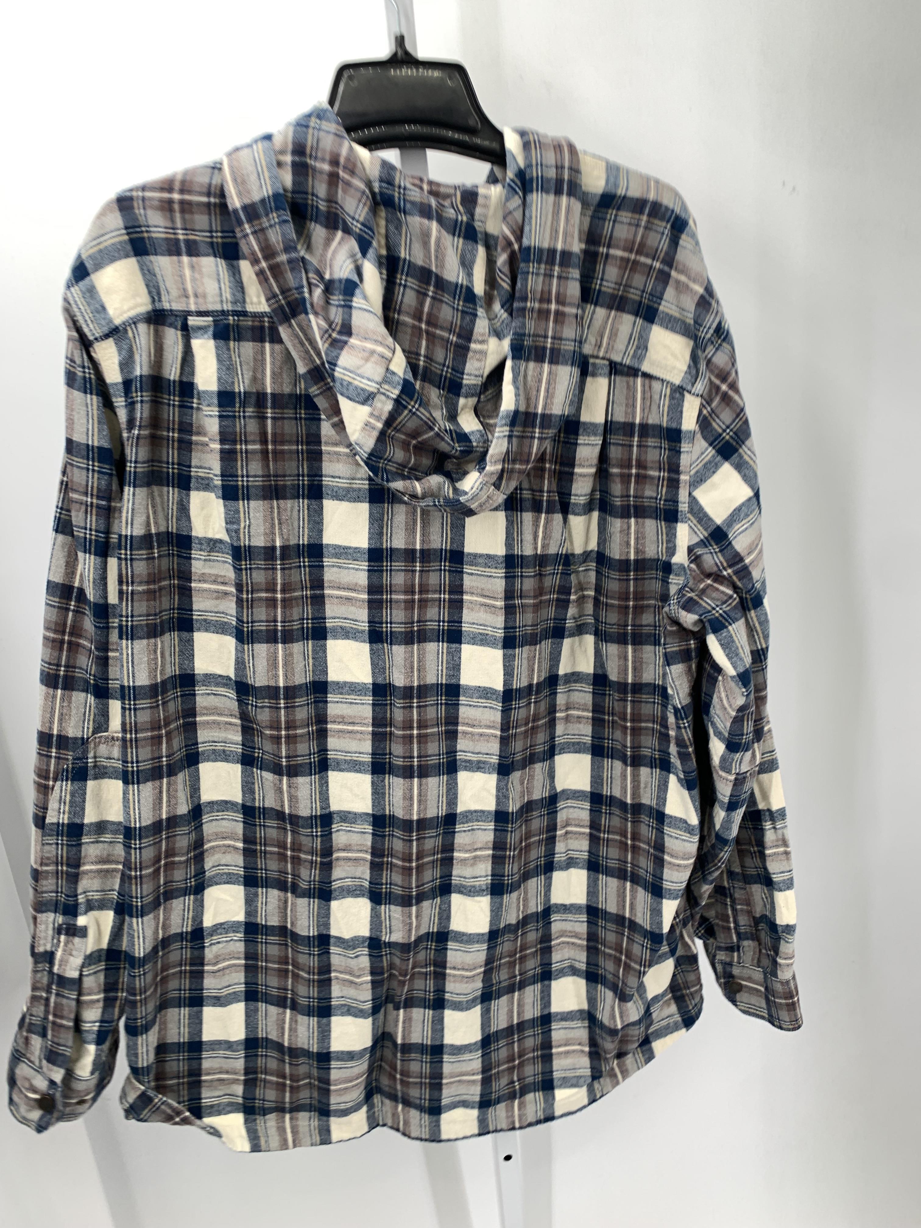 TALL HOODED PLAID BTN DOWN