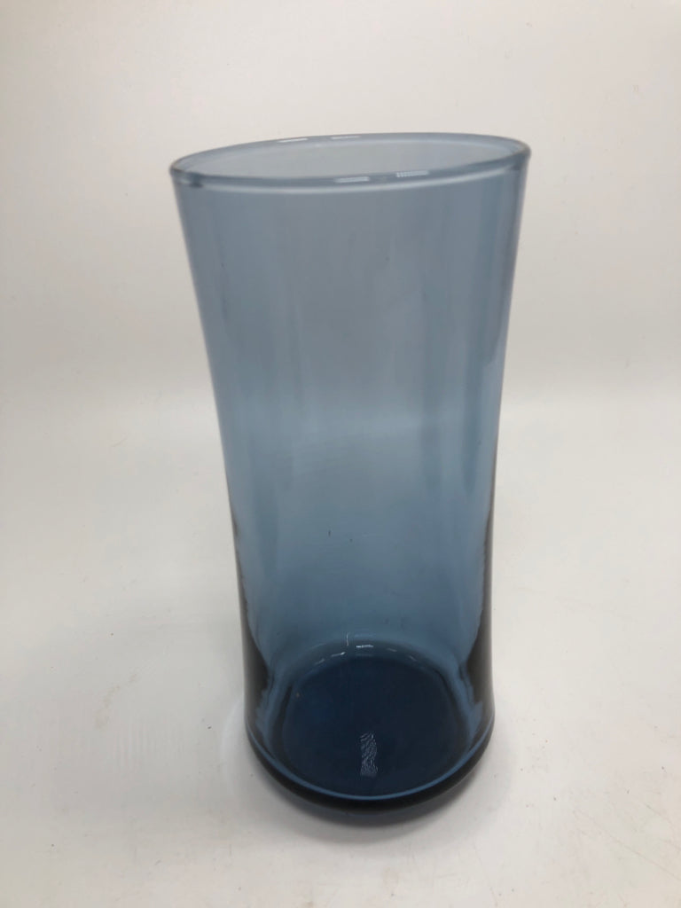 6 BLUE GLASS TUMBLERS.