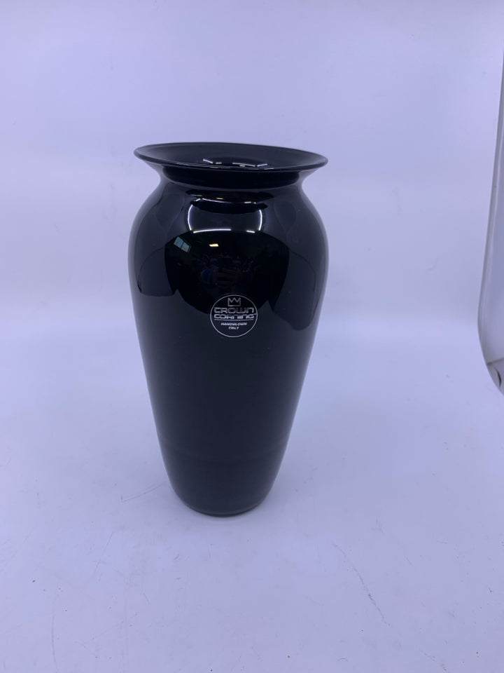 BLOWN GLASS VASE W/ FLARED TOP CROWN CORNING.