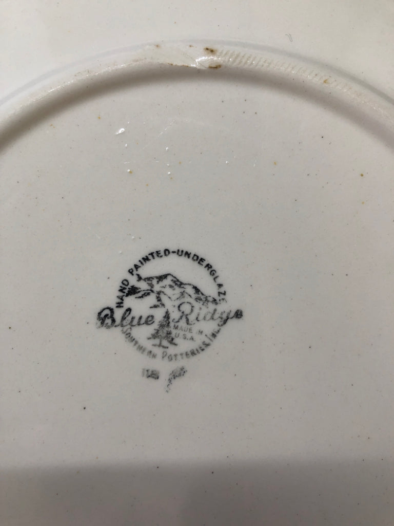 6 VTG YELLOW W RED FLOWERS - LUNCHEON PLATES.