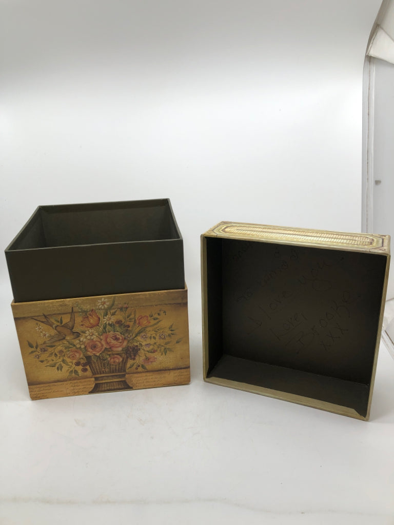 BIRD IN FLOWERS DECORATIVE BOX.