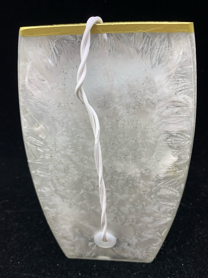 NIB LIGHT-UP FROSTED GLASS VASE.