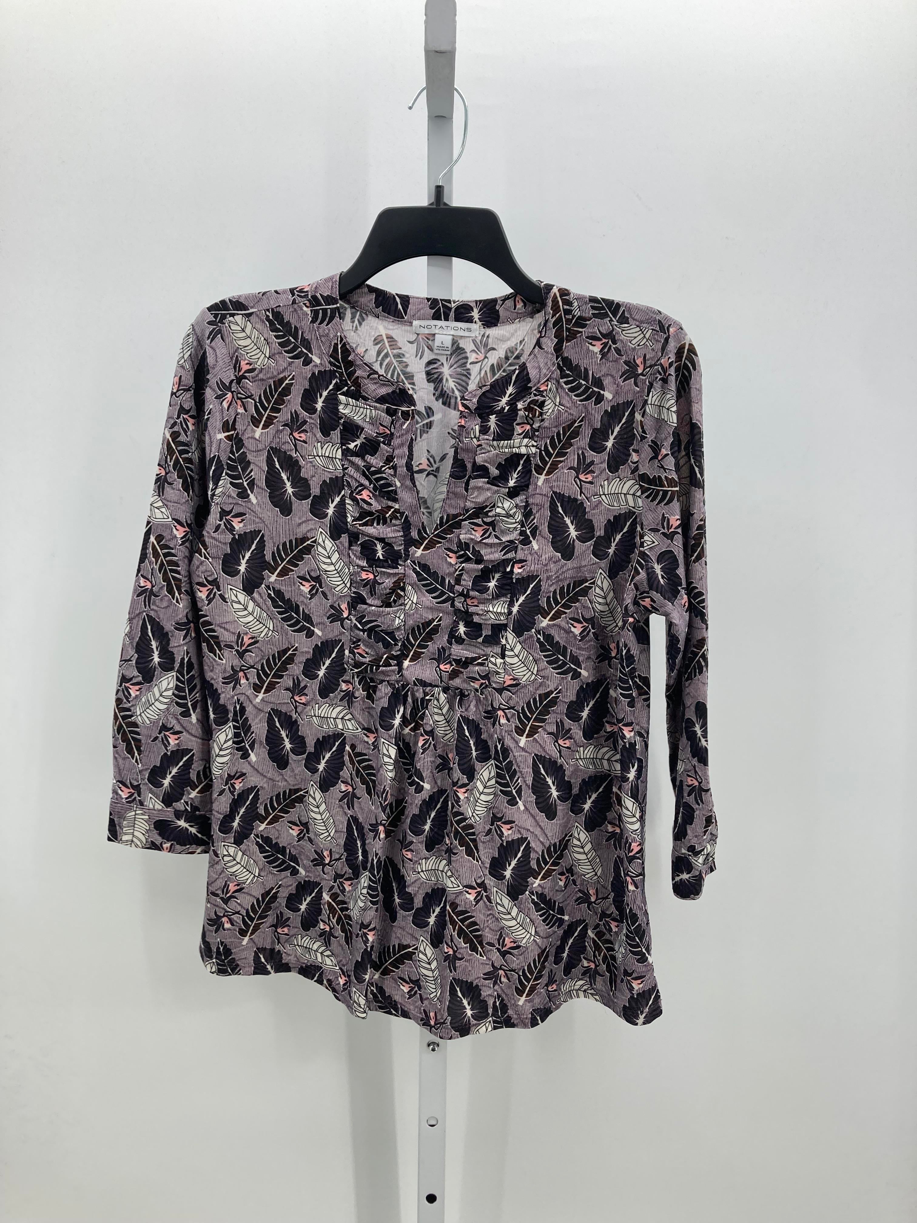Notations Size Large Misses 3/4 Sleeve Shirt