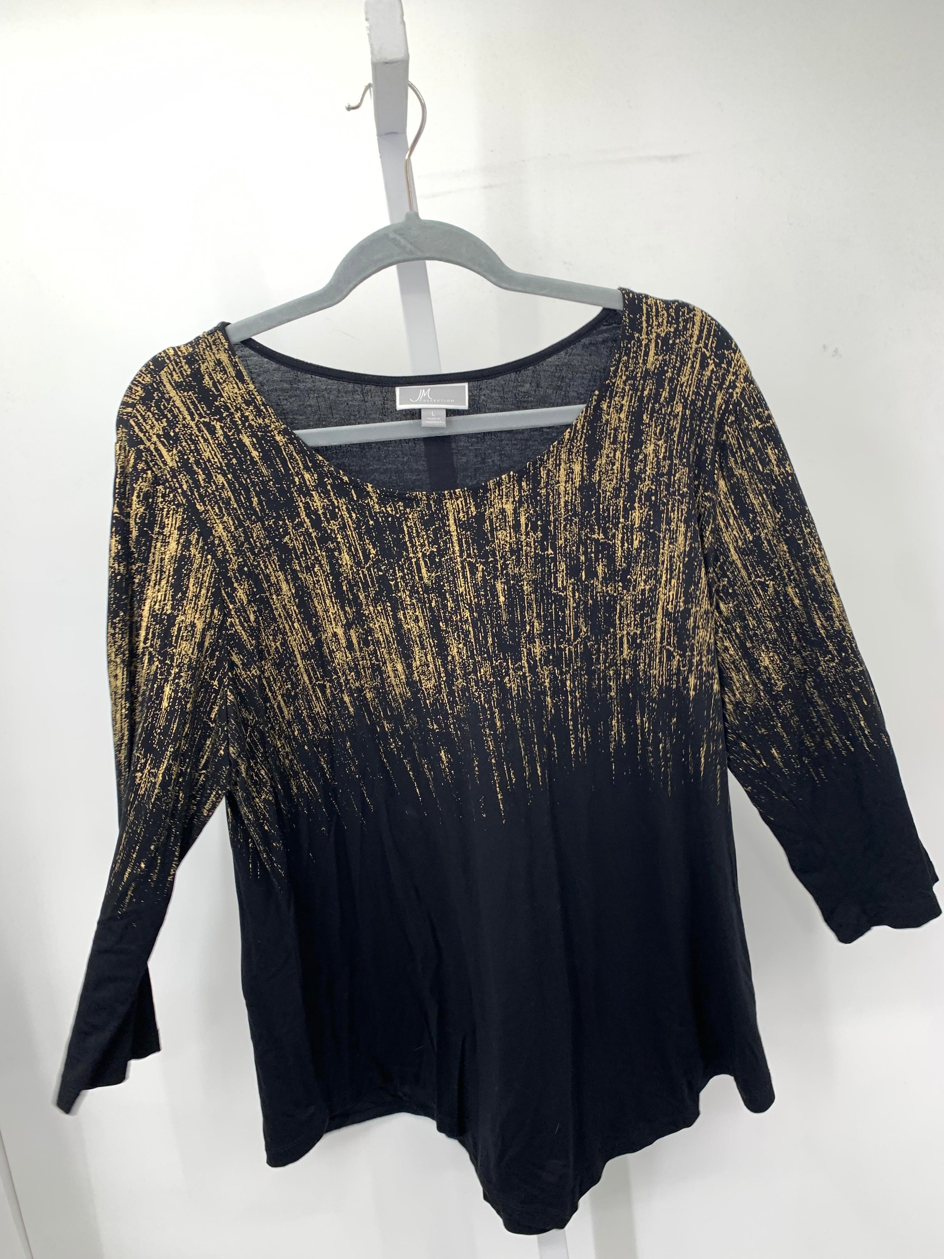 JM Collection Size Large Misses 3/4 Sleeve Shirt
