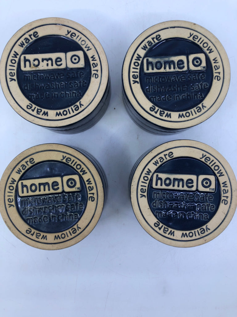 4 SMALL DARK BLUE RAMEKIN BOWLS.