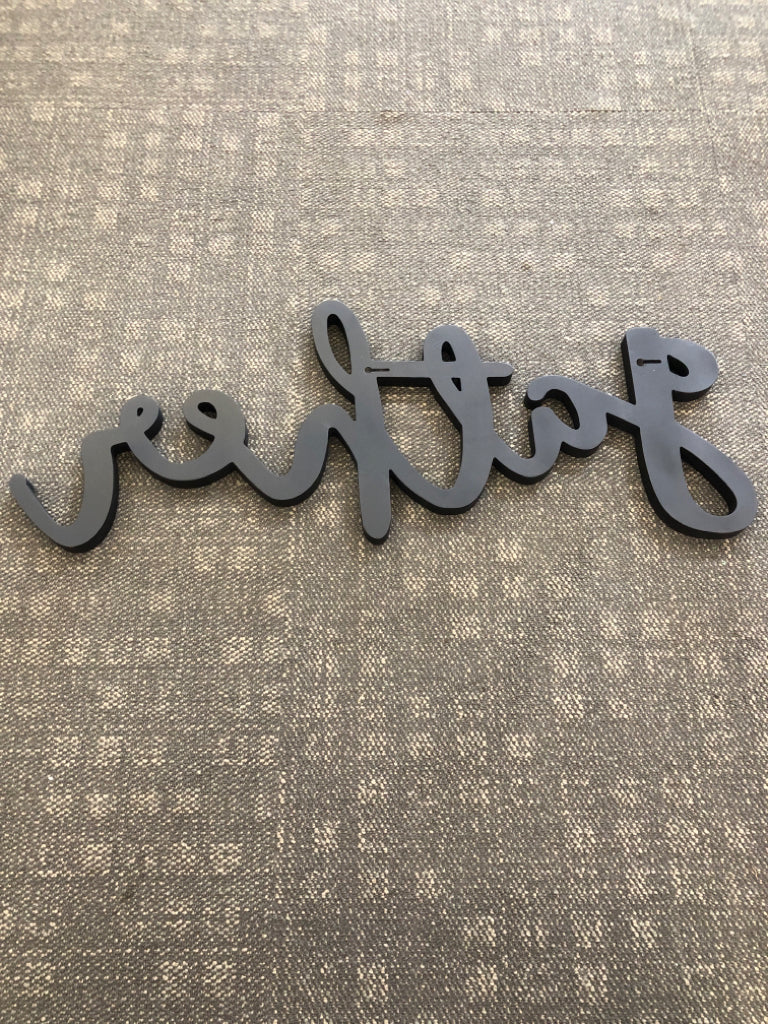 BLACK GATHER WALL HANGING.