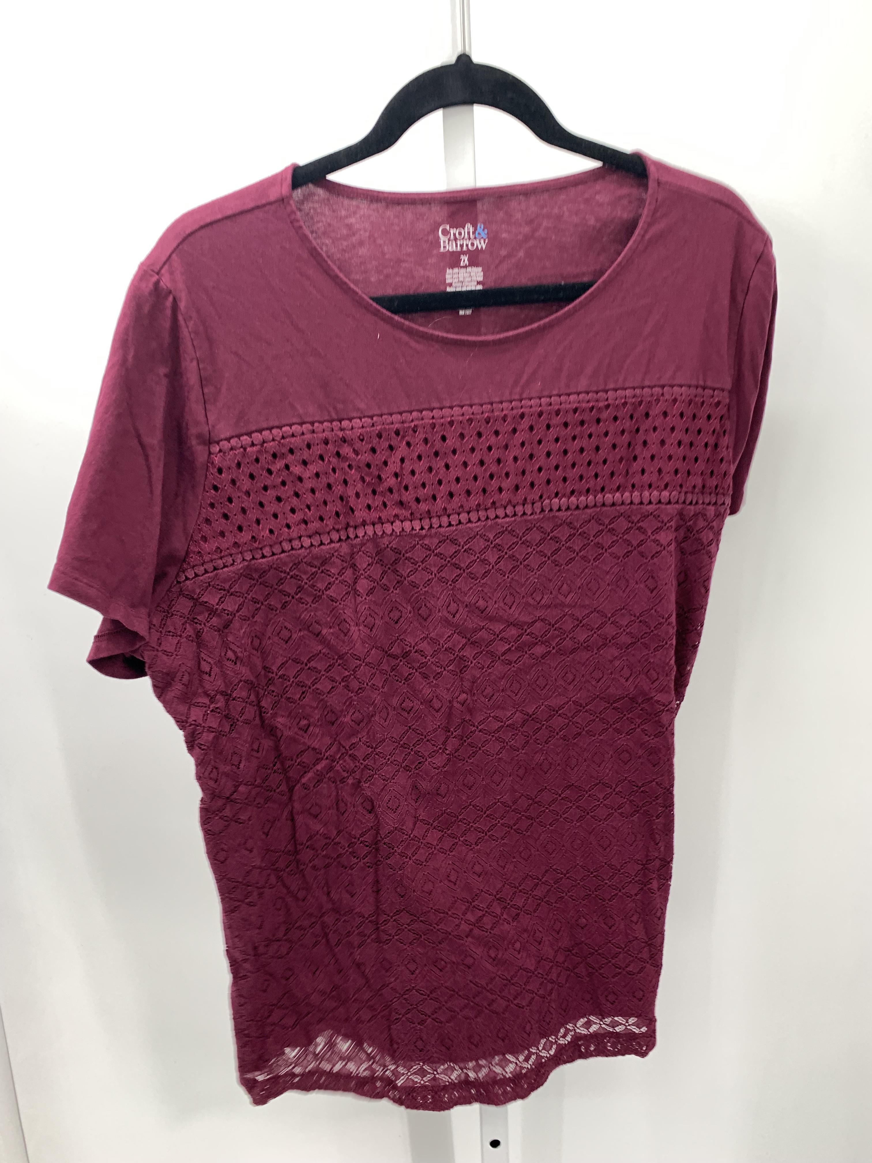 Croft & Barrow Size 2X Womens Short Sleeve Shirt