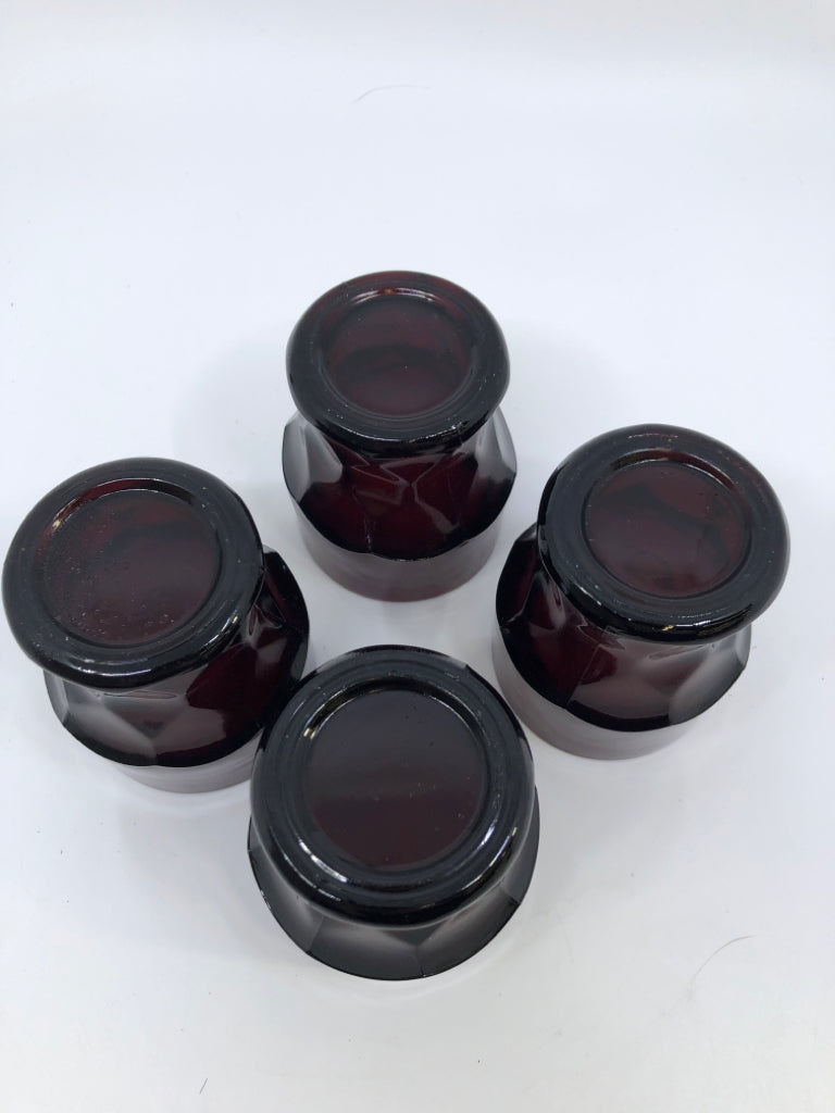 4 VTG CRANBERRY GLASS TUMBLERS-CAPE COD.