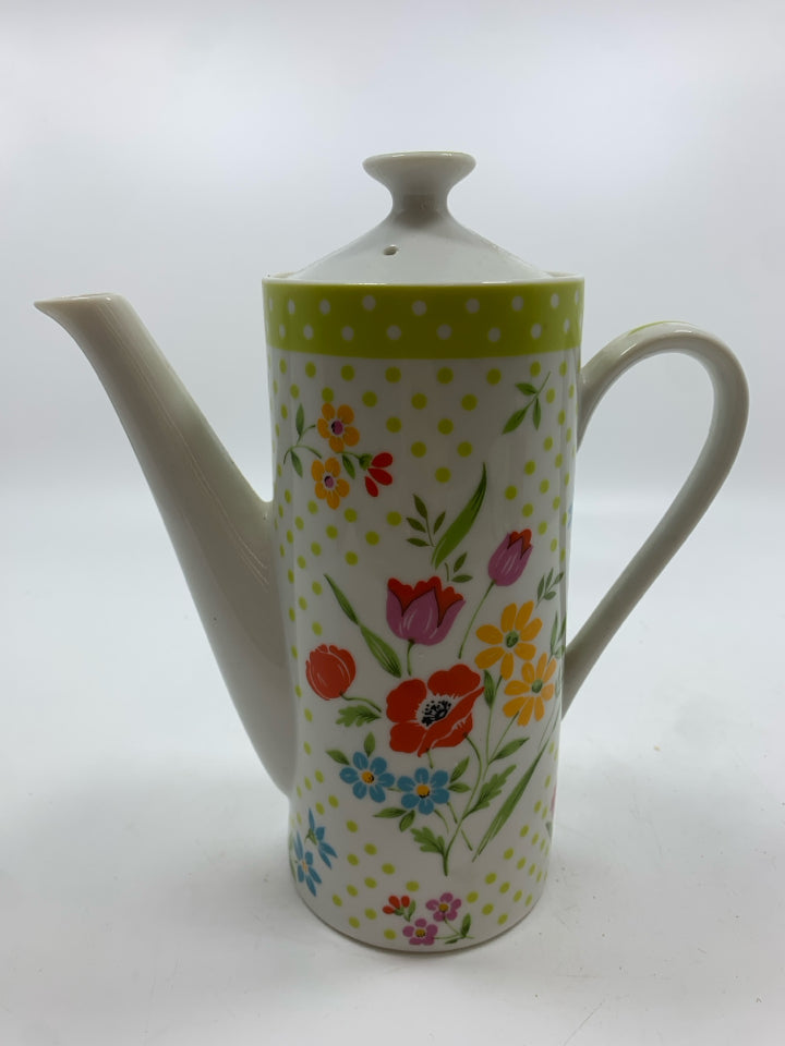 VTG MILLEFLEUR AVANT-GARDE TALL FLORAL COFFEE POT.