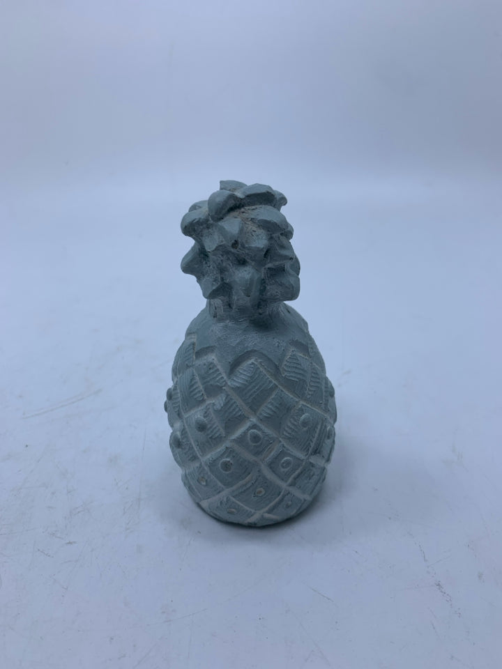 WHITE WASHED LIGHT BLUE PINEAPPLE SCULPTURE MADE BY ISABEL BLOOM 2005.