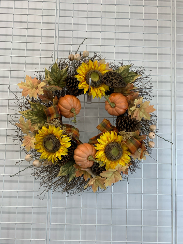 JUMBO PINECONE/PUMPKIN WREATH.