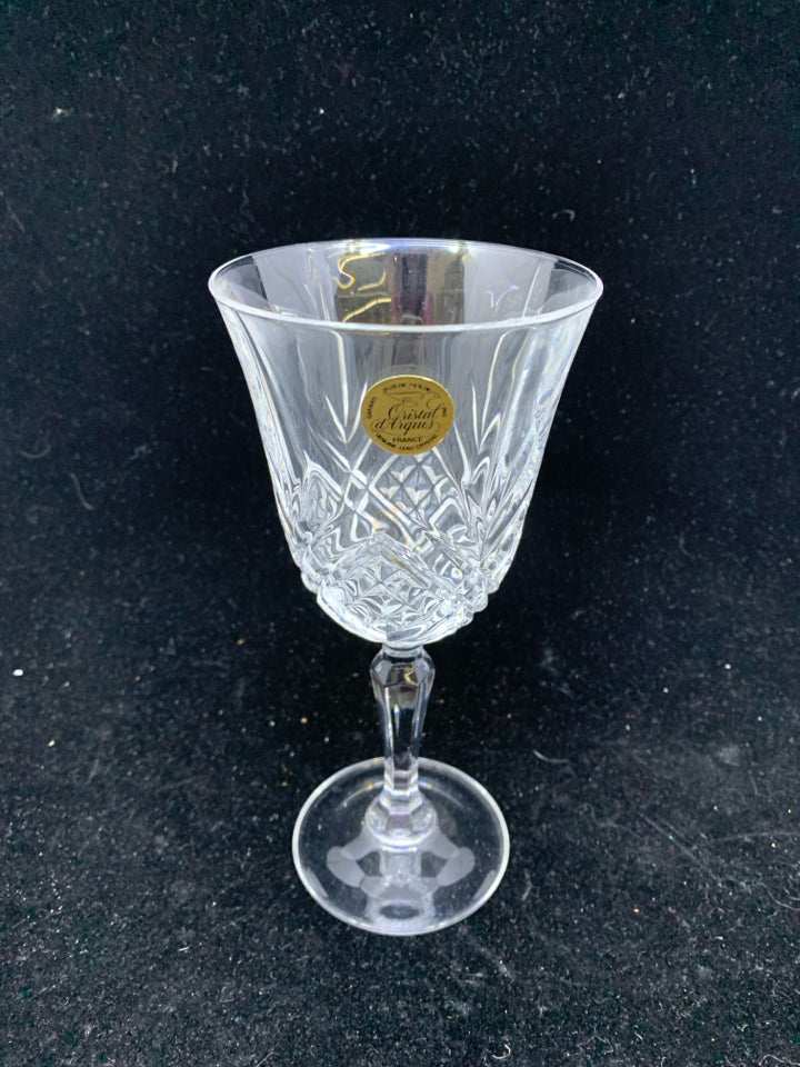4 CUT CRYSTAL WINE GLASSES-W STICKER.