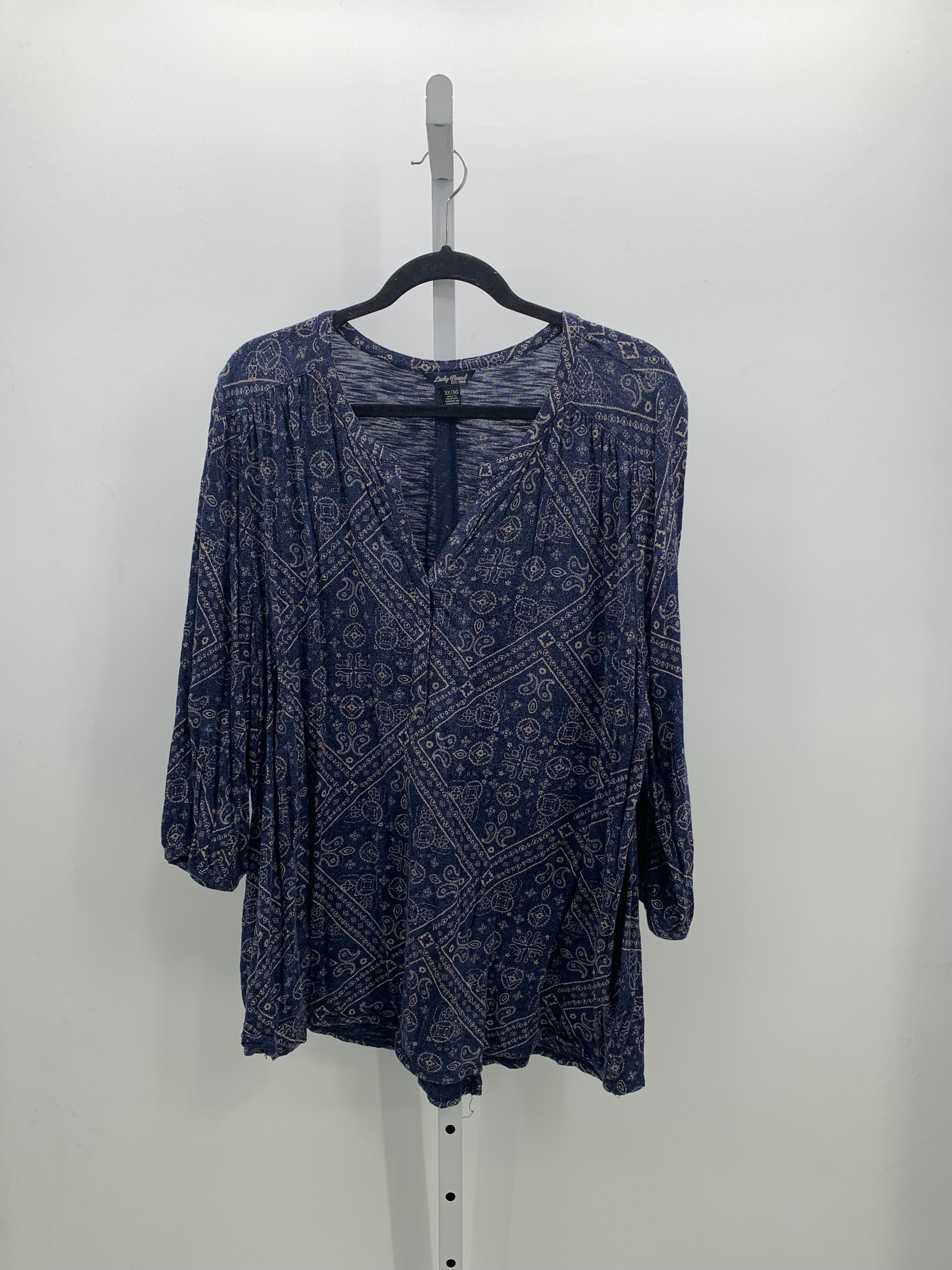 Lucky Brand Size 3X Womens 3/4 Sleeve Shirt