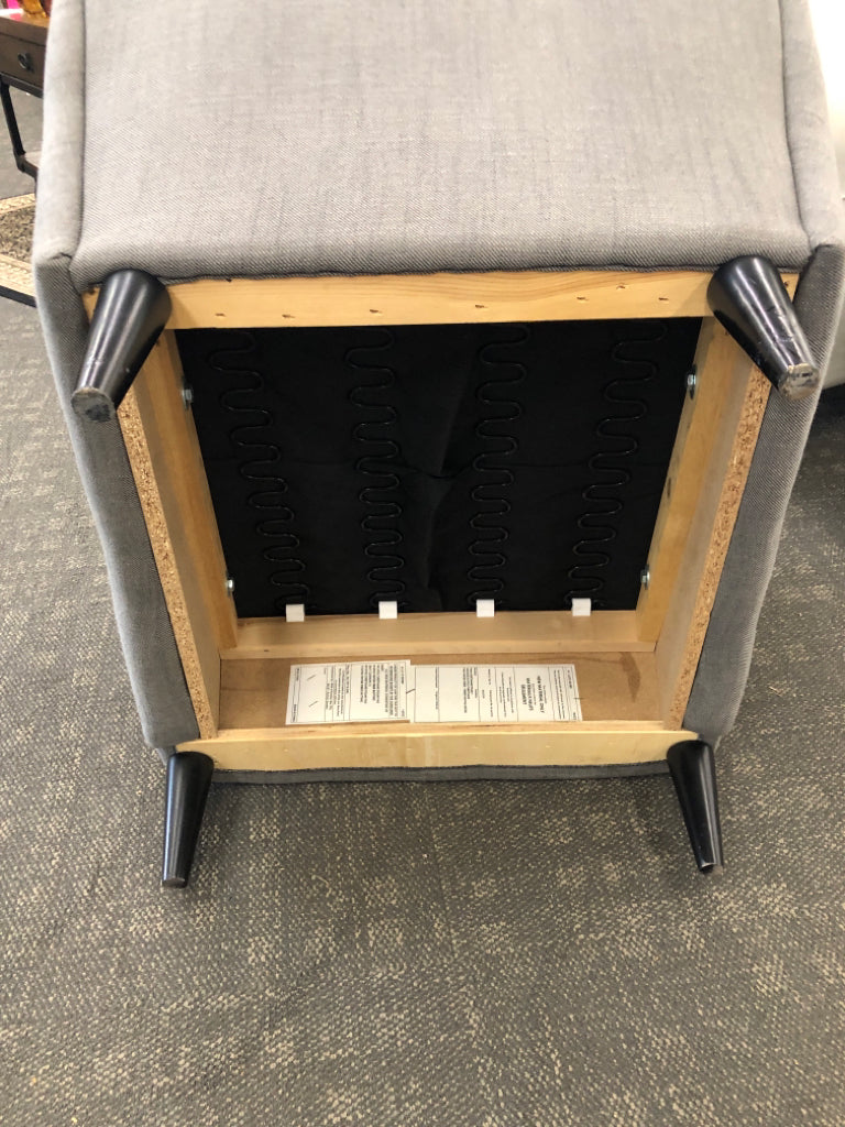 GREY ACCENT CHAIR W/ HIGH BACK IKEA.