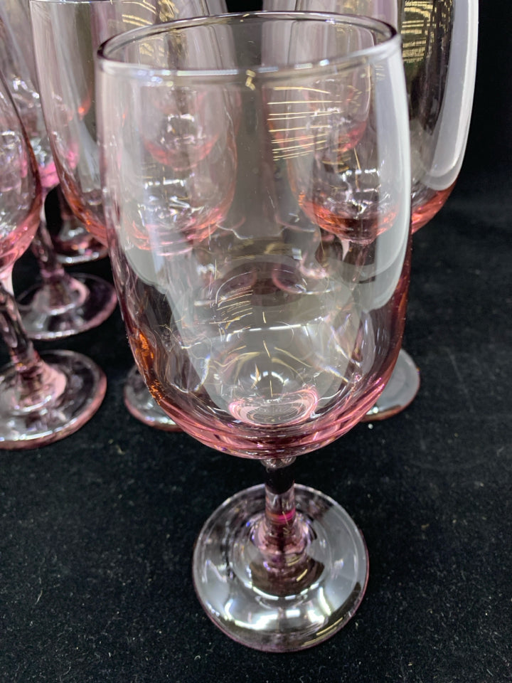 14 PINK WINE GLASSES.