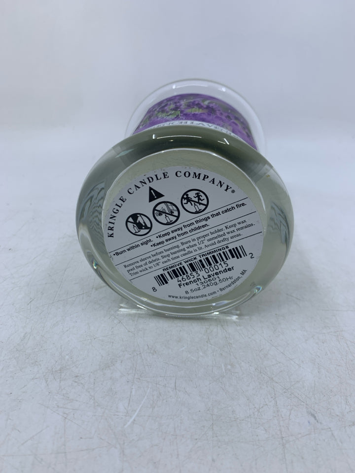 FRENCH LAVENDER KRINGLE CANDLE.