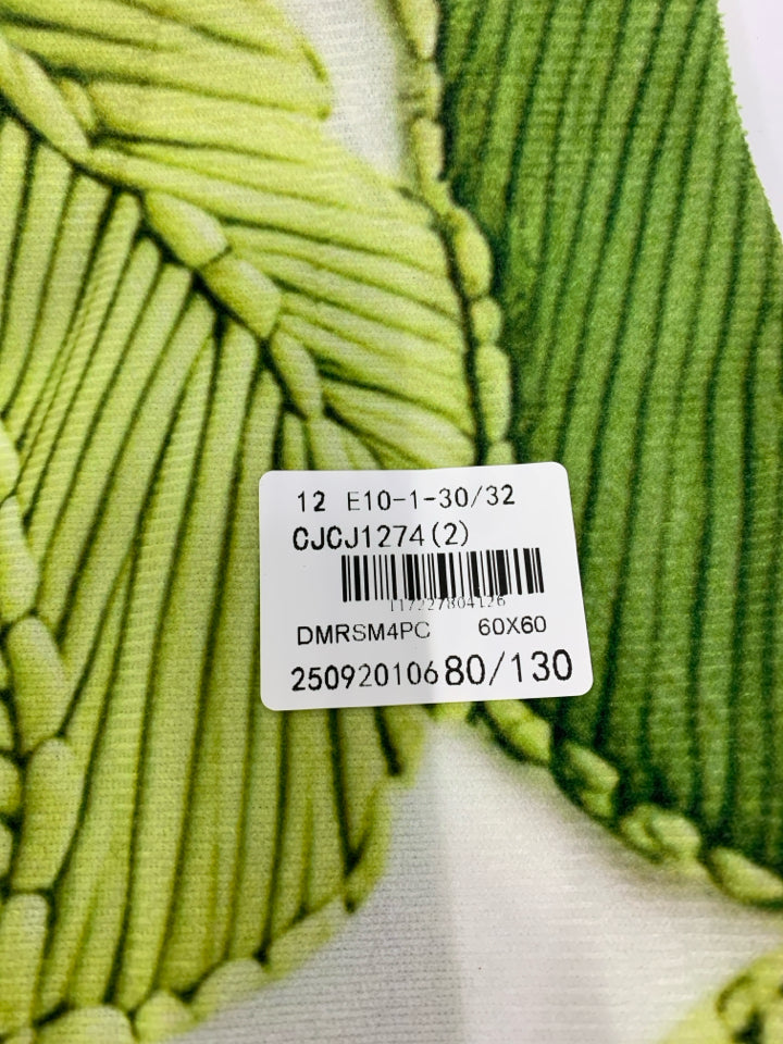 LARGE PILLOW CASE W/PLANT&LEAF DESIGN.