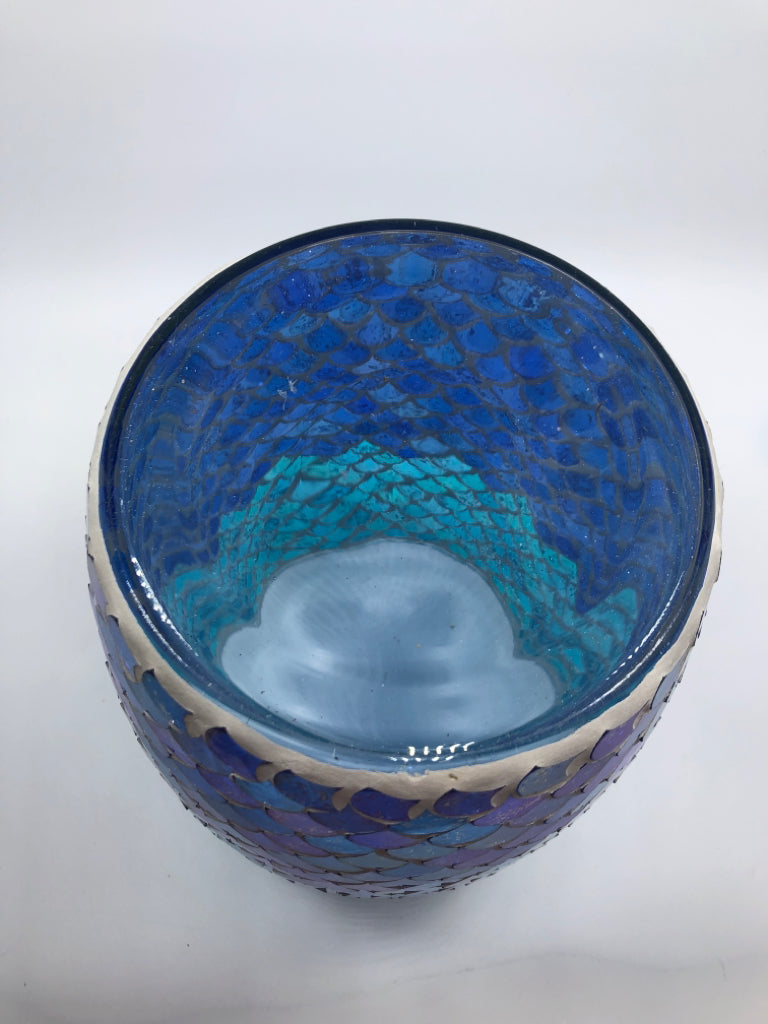 BLUE & PURPLE MERMAID TRASH CAN.