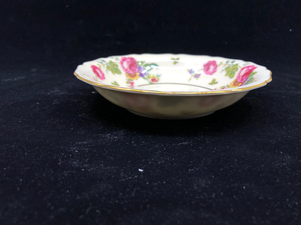 8 PC VTG CREAM W/ PINK ROSES GOLD RIM DESERT SET SVC 4 THOMAS BAVARIA.