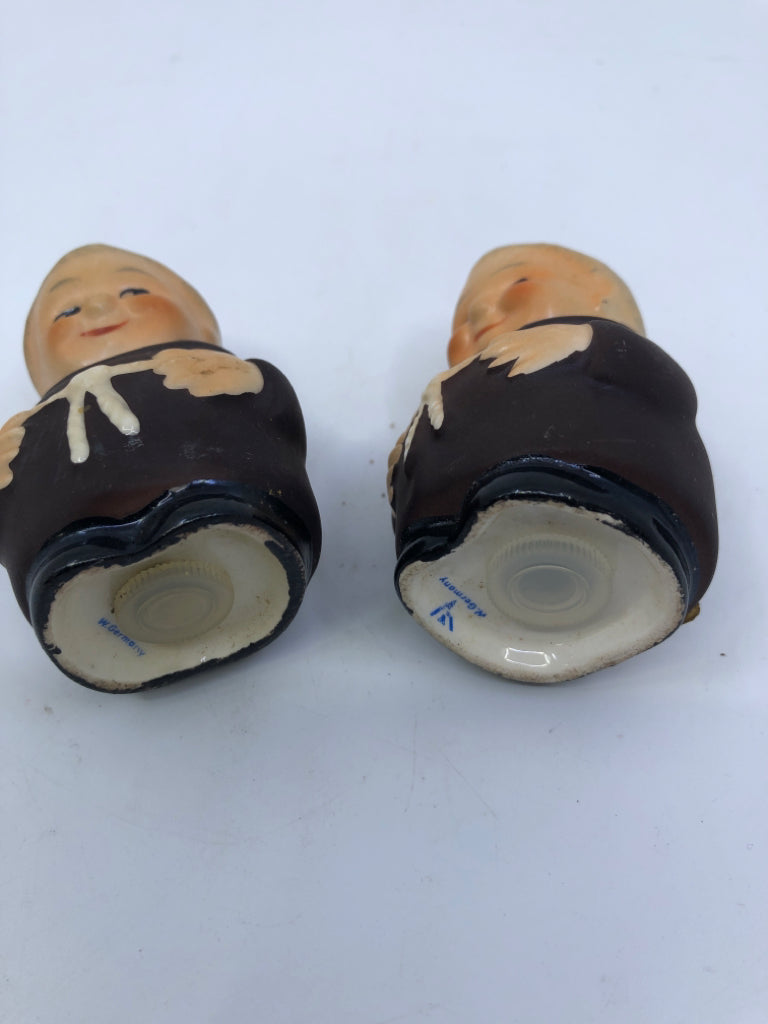 VTG GOEBEL FRIAR MONK SALT AND PEPPER SHAKERS.