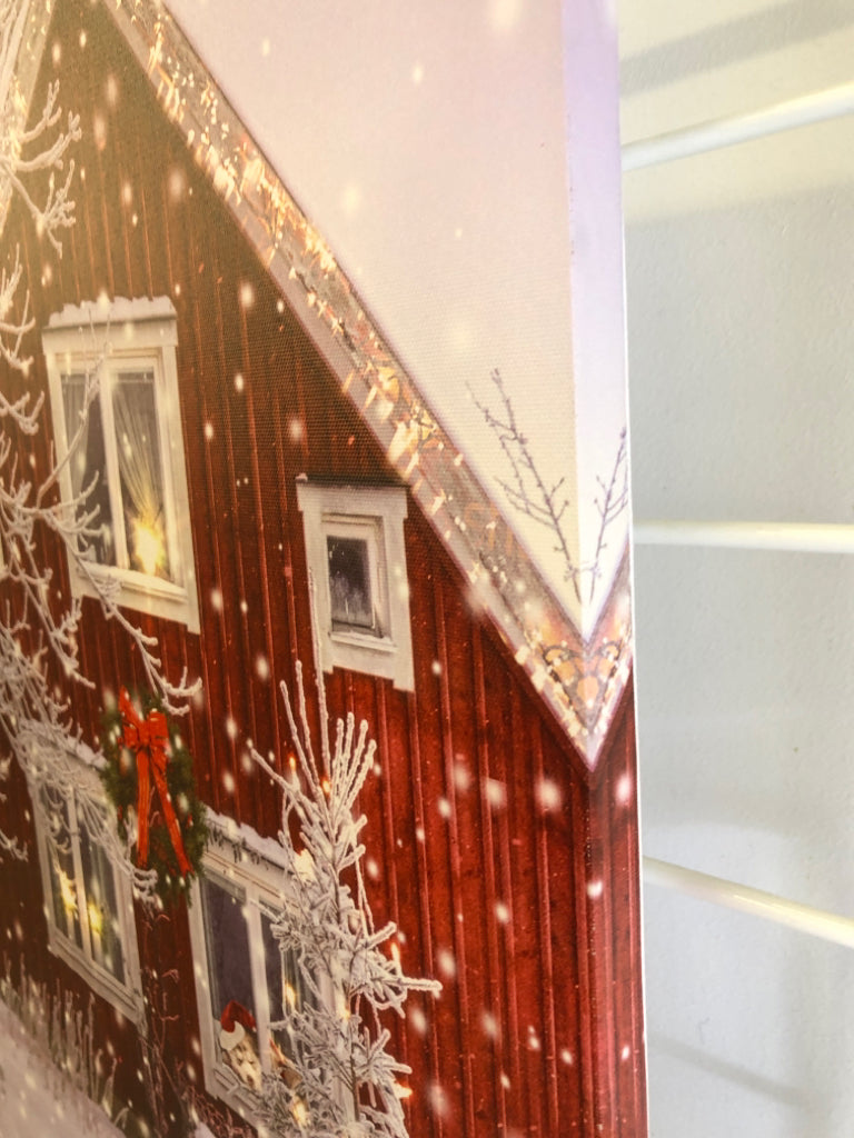 LIGHT UP RED BARN CANVAS.