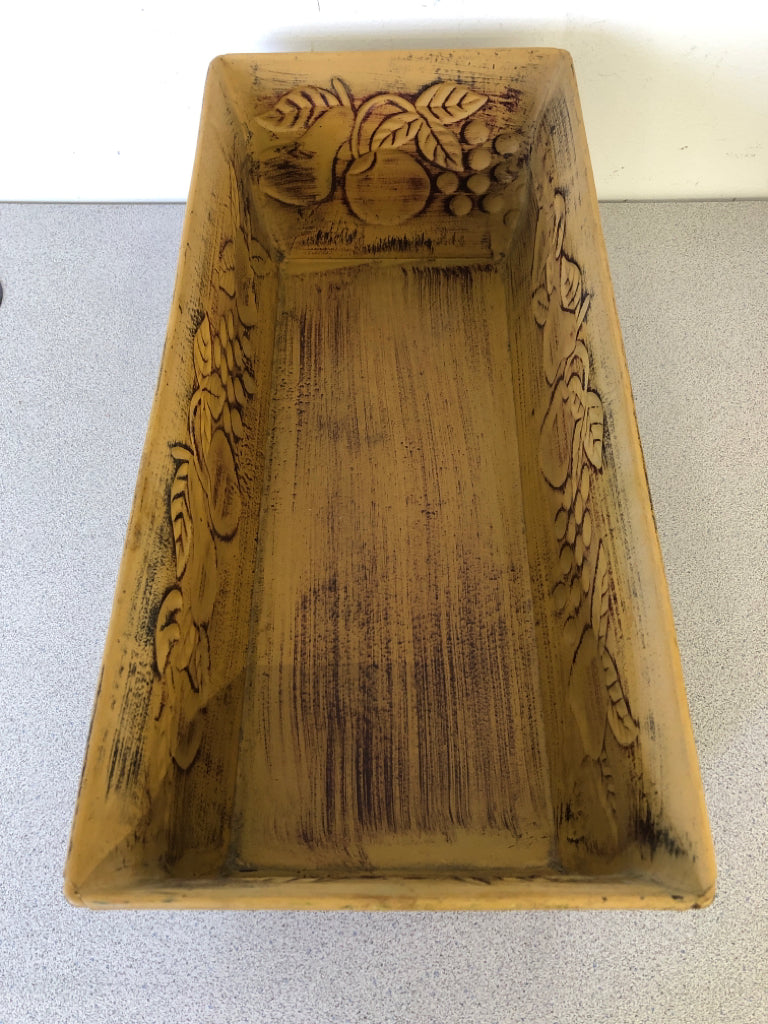 EMBOSSED FRUIT METAL PLANTER.