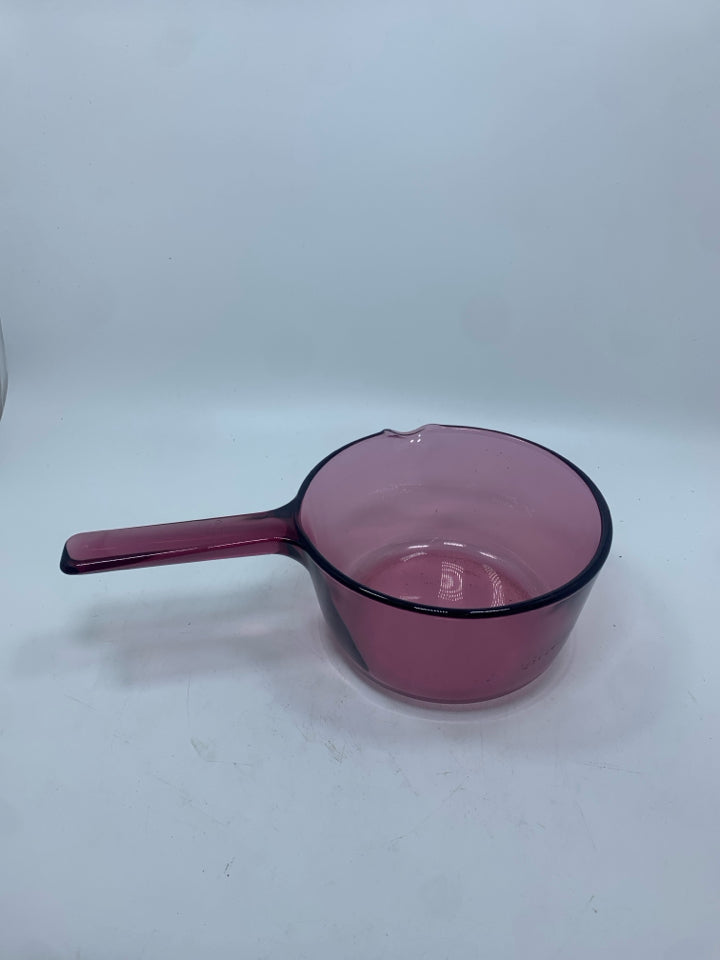 PINK GLASS VISION SAUCEPAN.