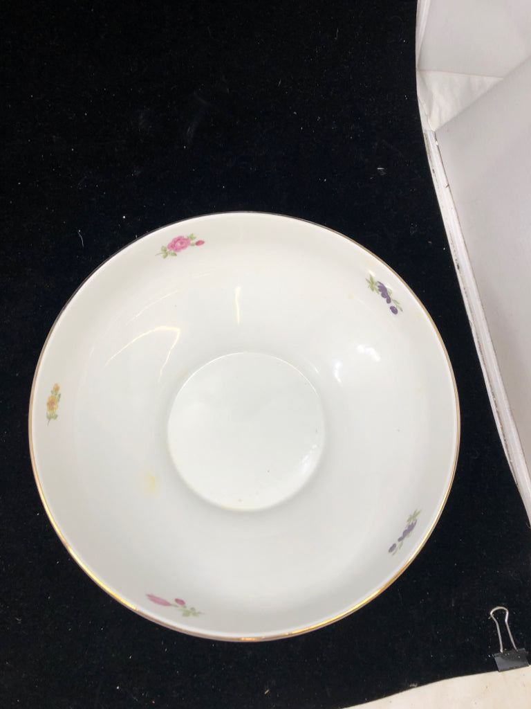 6PC VTG FLORAL SERVING BOWL SET- 1 LARGE BOWL, 5 SMALL BOWLS.