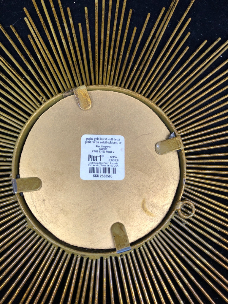 2 HEAVY BRASS COLORED MIRROR STARBURST.