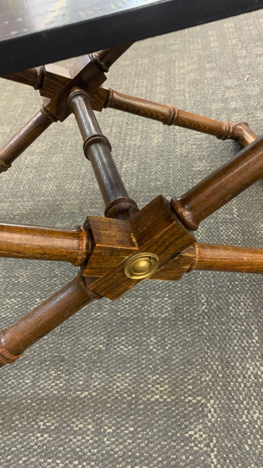 VTG HEAVY GRAND BANKS FISHERMAN SHIP-CARVED SLATE TABLE.