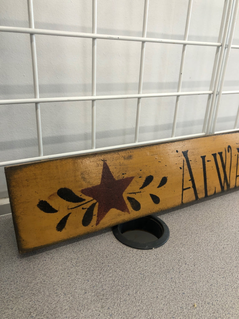 PRIMITIVE ALWAYS KISS ME GOODNIGHT WALL SIGN.