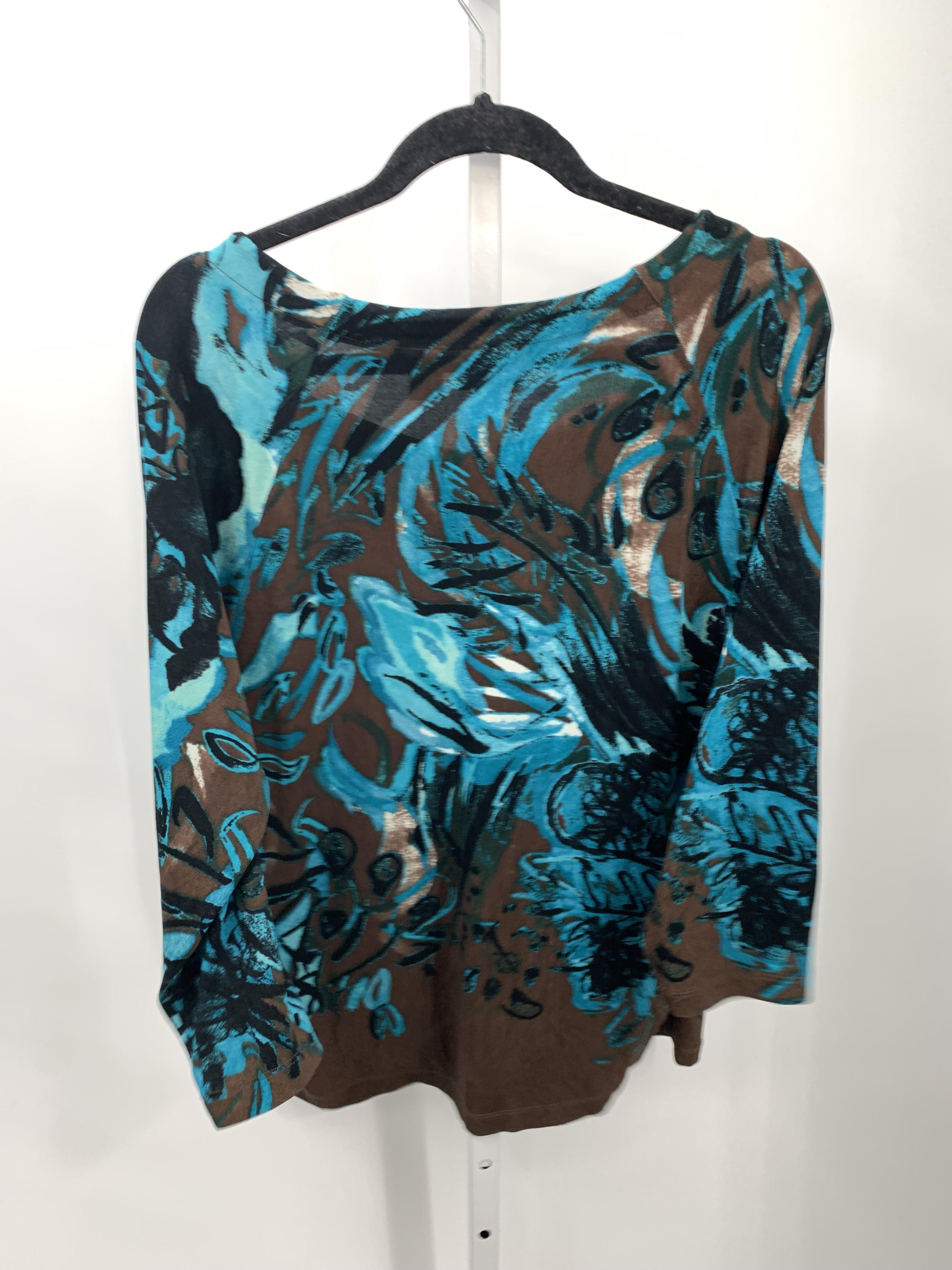 Chico's Size Large Misses 3/4 Sleeve Shirt