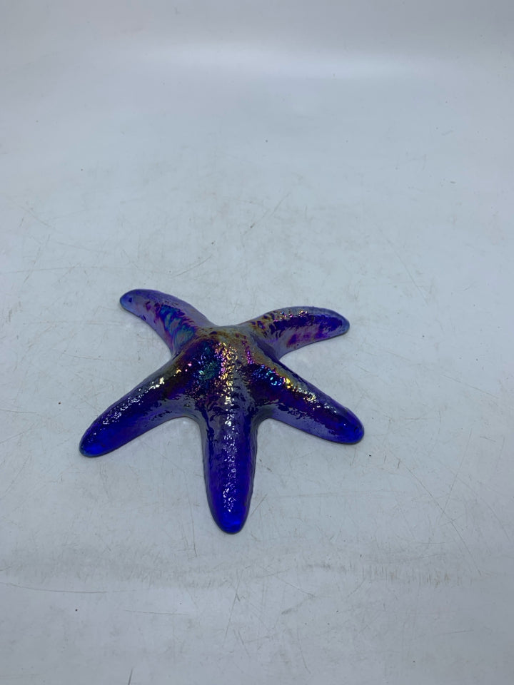 GLASS STARFISH OIL SLIK PAPERWEIGHT.