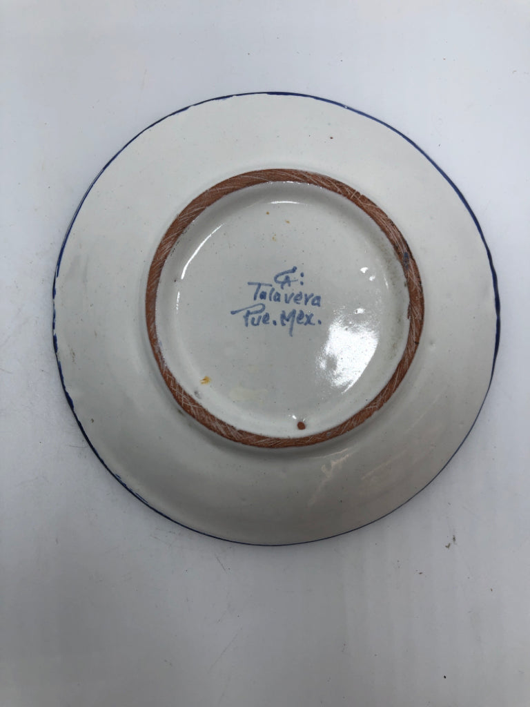 BLUE BIRD TALAVERA POTTERY PLATE.