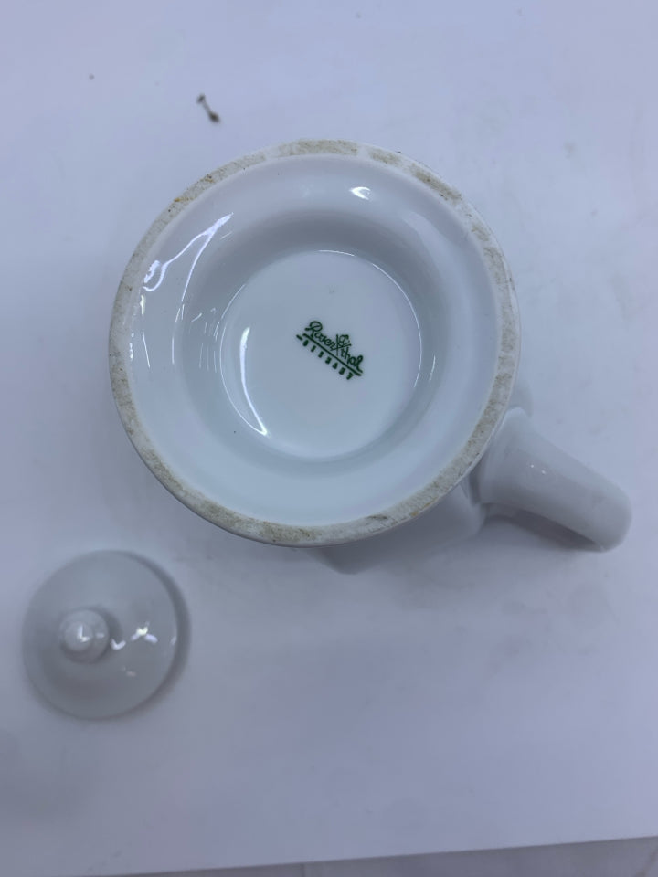 WHITE PORCELAIN TEAPOT, ROSENTHAL GERMANY.