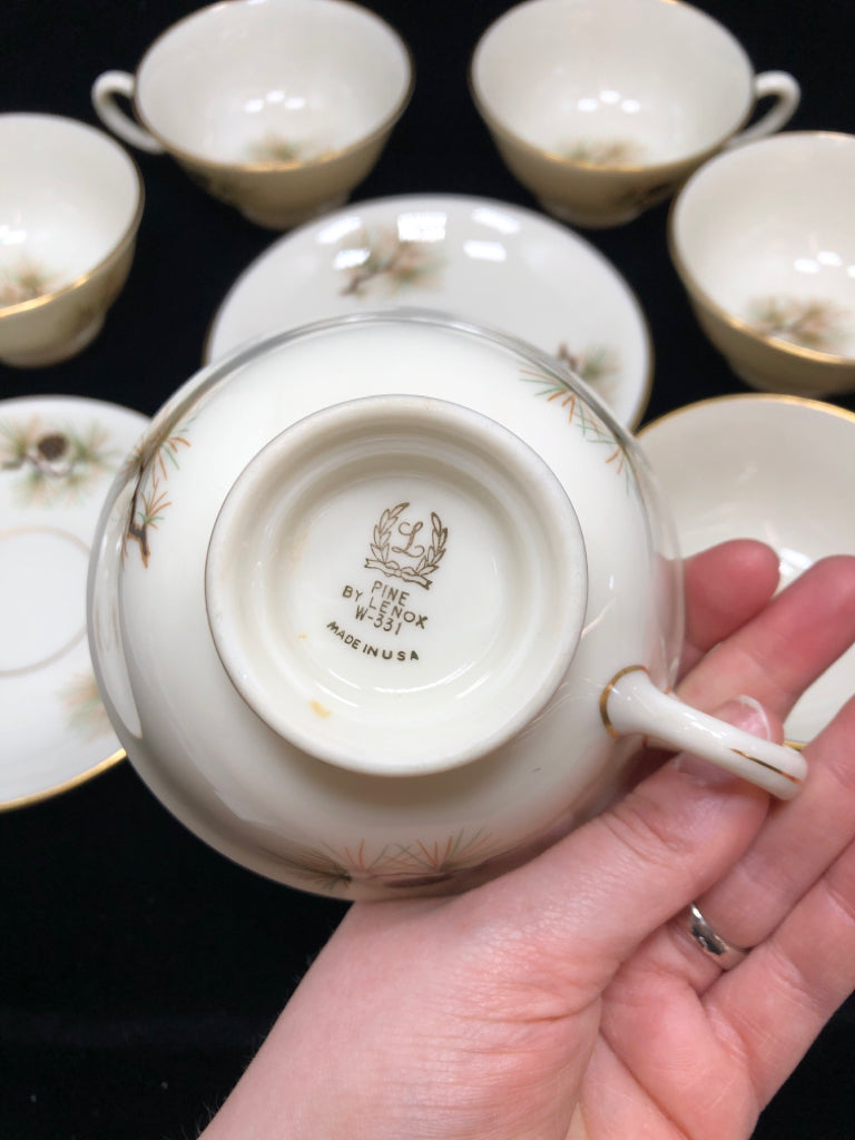 32PC PINECONE DISH SET - LENOX - SRV FOR 6.