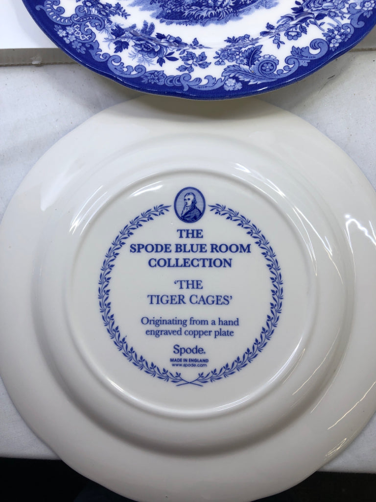 6 SPODE BLUE COLLECTION DINNER PLATE SET.
