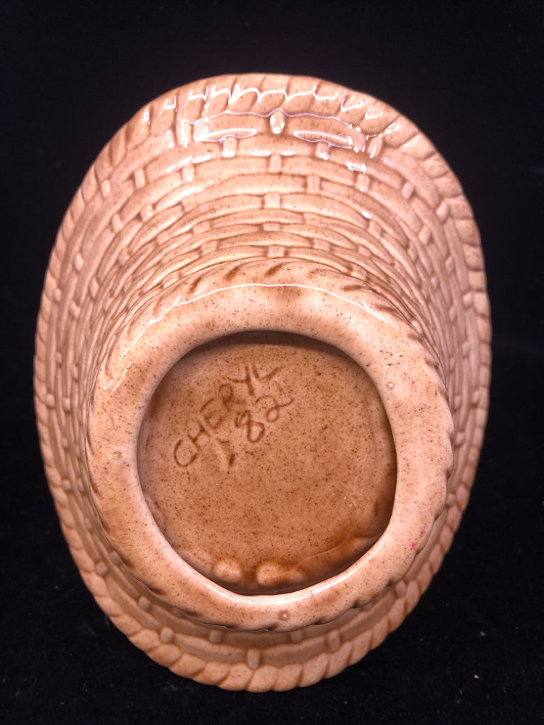 VTG CERAMIC BASKET PLANTER
