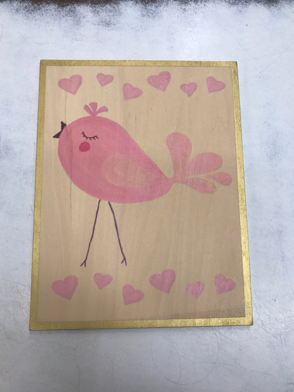 Pink bird With Hearts