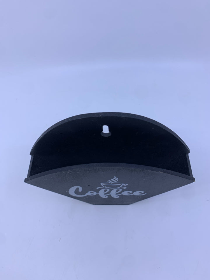 BLACK COFFEE FILTER WALL HANGING POCKET.
