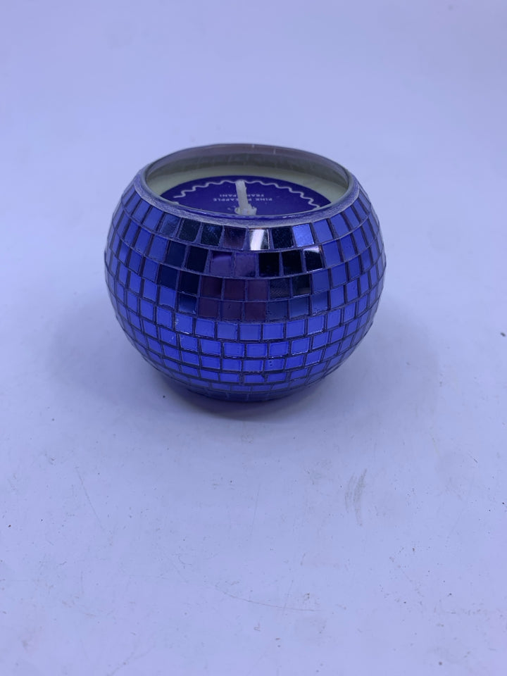 NEW BLUE PINK PINEAPPLE MOSAIC CANDLE.
