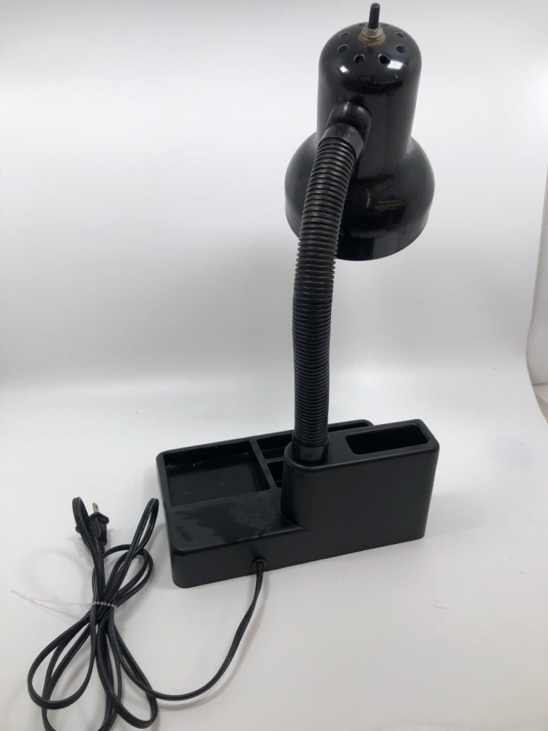 BLACK DESK LAMP W ORGANIZER BASE.