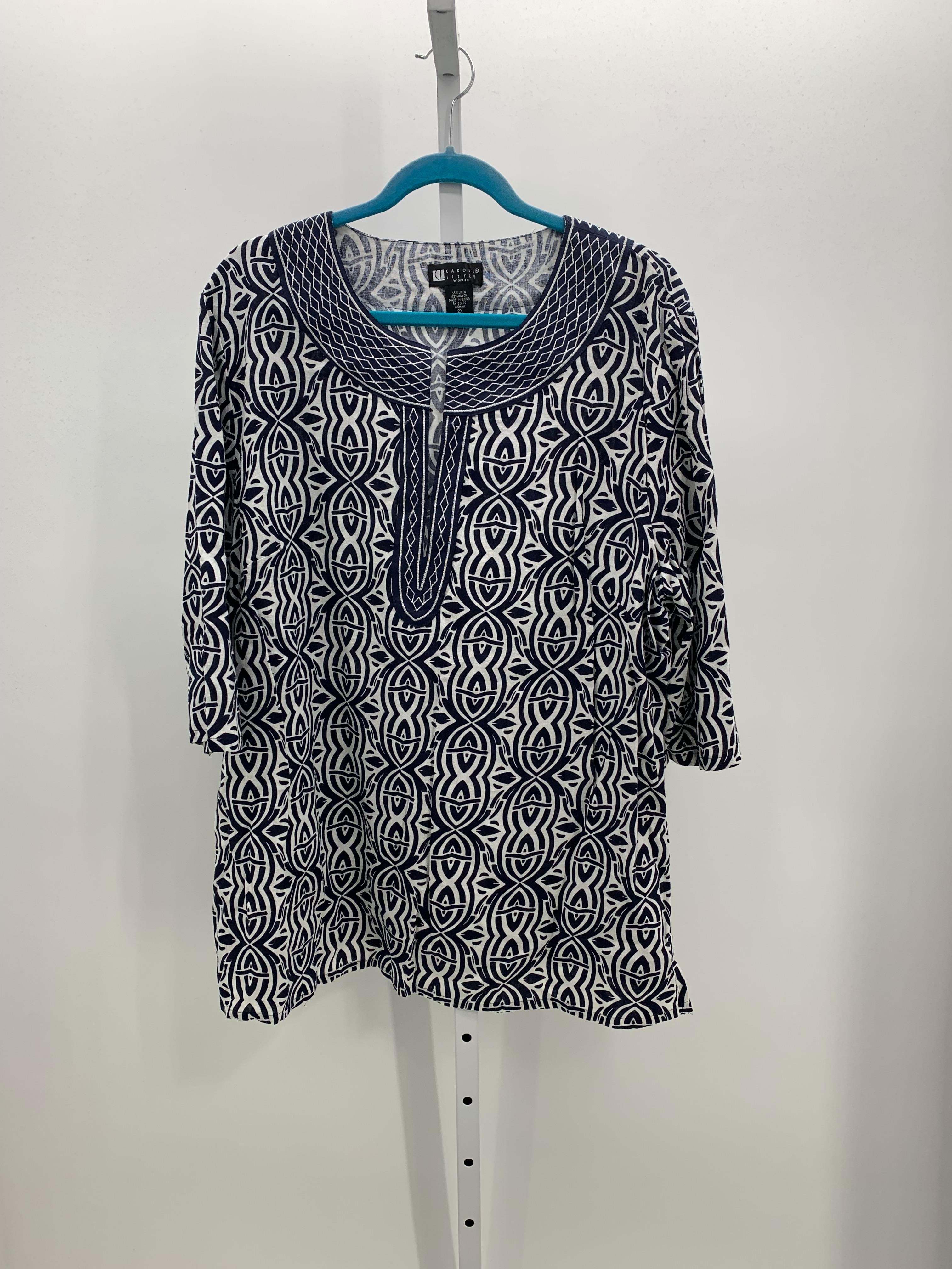 Carole Little Size 2X Womens 3/4 Sleeve Shirt