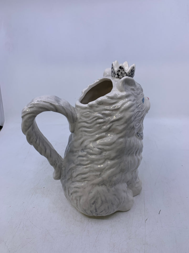 GREY CAT IN CROWN PITCHER.