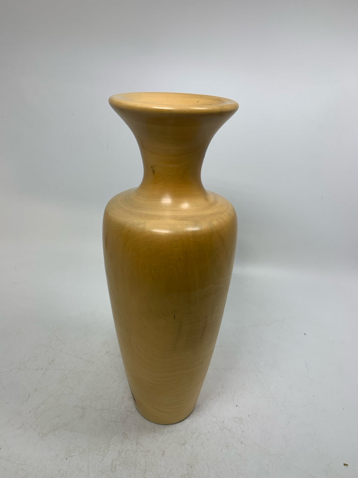HANDCRAFTED WOOD VASE W/ GLASS INSERT SPINNING ASPEN STUDIOS.