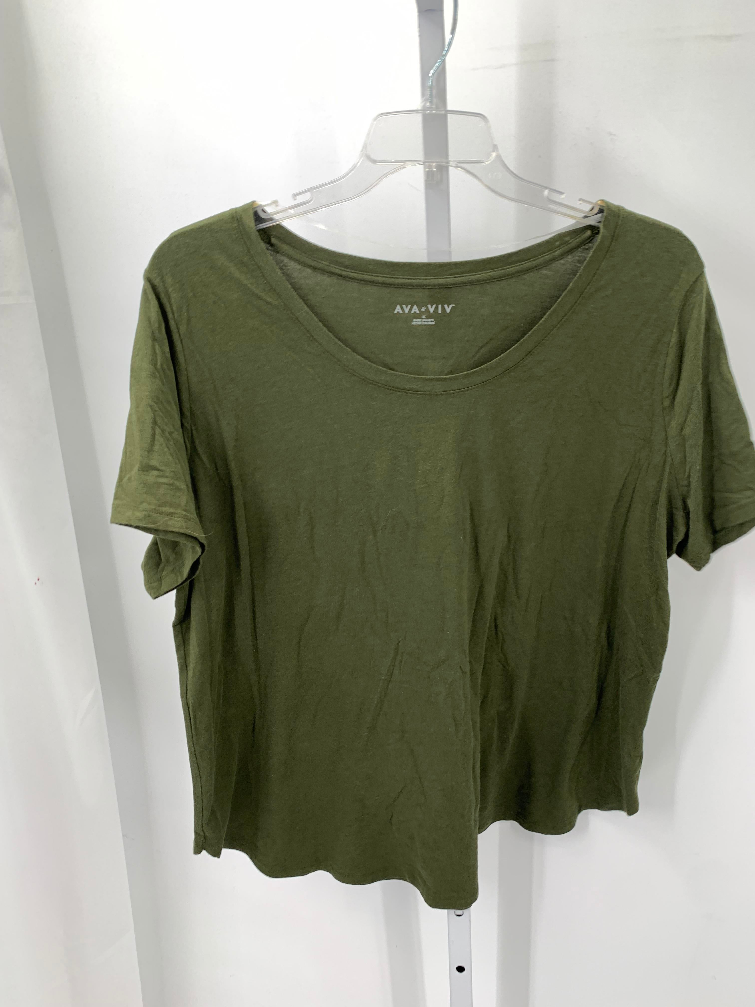 Ava & Viv Size 1X Womens Short Sleeve Shirt