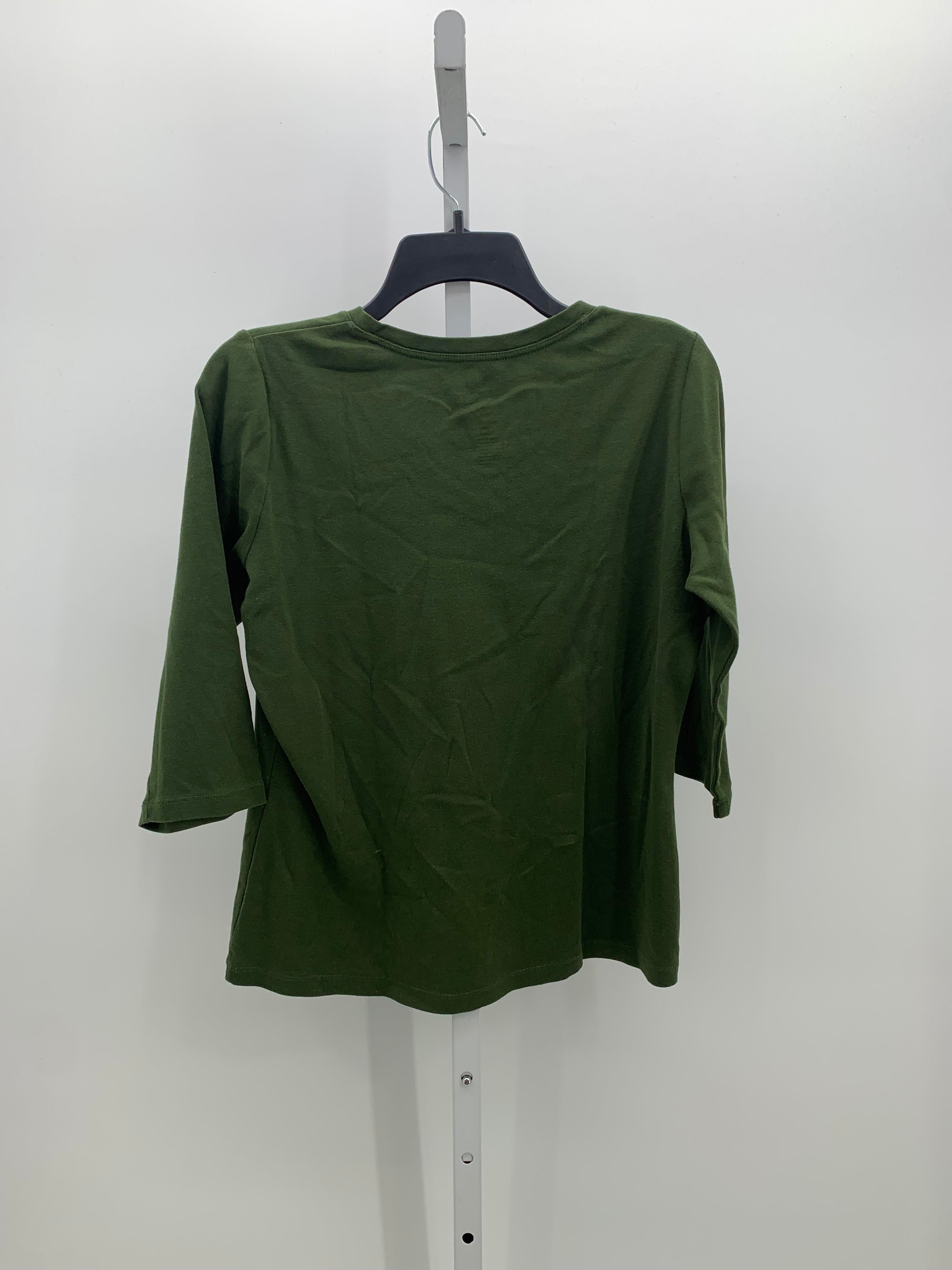 St. Johns Bay Size Medium Petite Petite 3/4 Sleeve Shirt