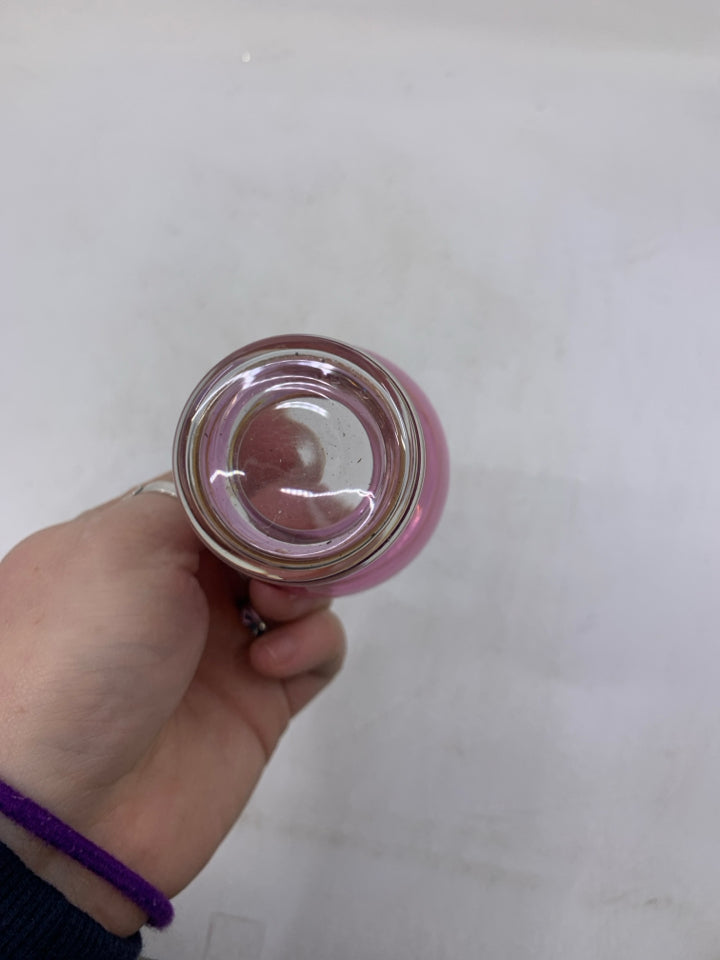 DELICATE PINK FOOTED BUD VASE.