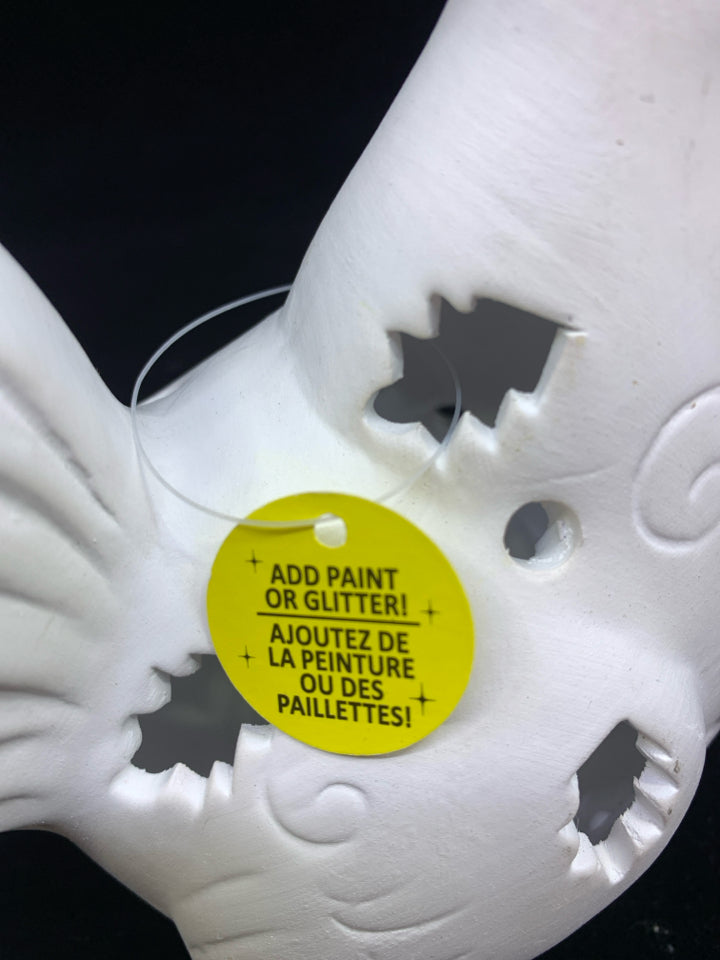 WHITE PAINTABLE ROOSTER.