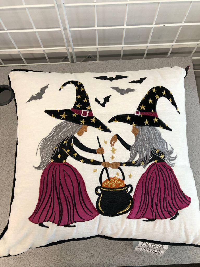 NWT WITCHES CASTING SPELLS PILLOW.